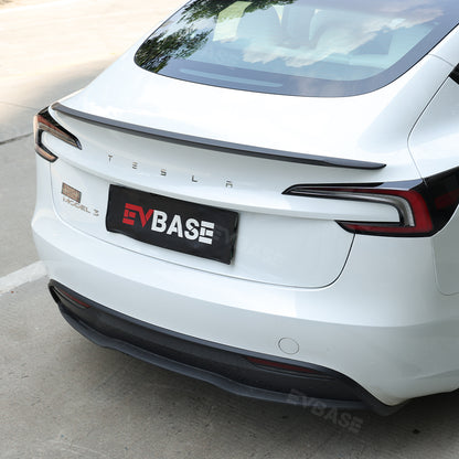 Tesla Model 3 Highland Spoiler Wing Real Carbon Fiber OEM Performance Style Rear Trunk Lid Splitter EVBASE