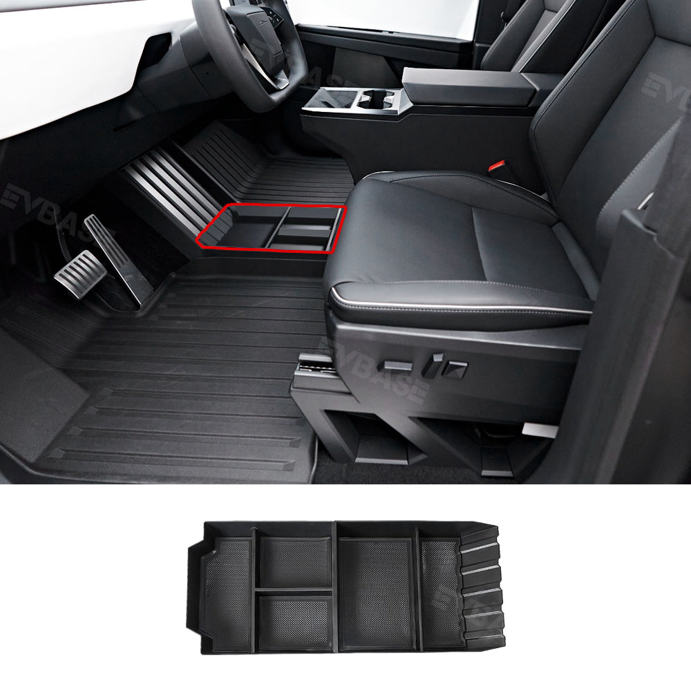 Tesla Cybertruck Armrest Box Organizer Storage Box ABS Flocked Liner Center Console Tray EVBASE