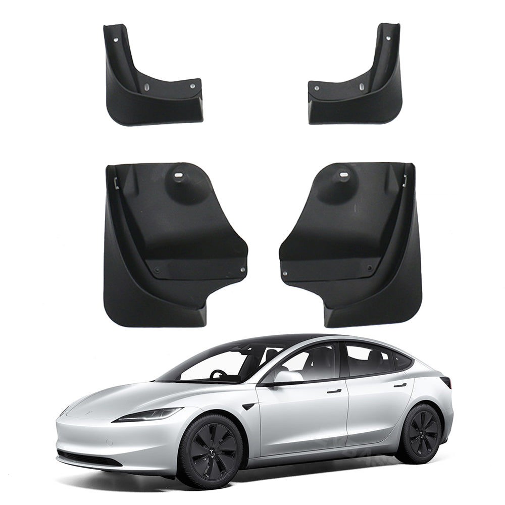 EVBASE Tesla Model 3 Highland Mud Flaps Splash Guard Mudguard No Drilling All Weather Protection 4PCS