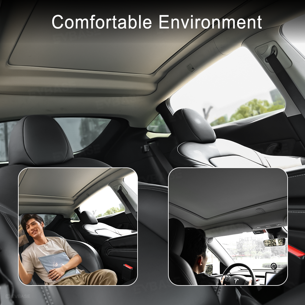 Model Y Juniper Retractable Sunshade for Tesla Glass Roof Sunshade With Roll Fabric Style Heat Insulation UV Protection