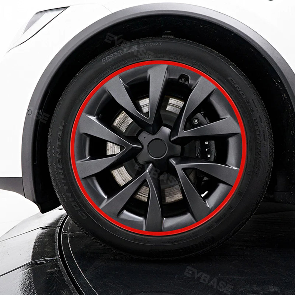 EVBASE Tesla Wheel Rim Protector Aluminum Alloy Rim Guard Rimcase 4 PCS For Model 3 Y X S