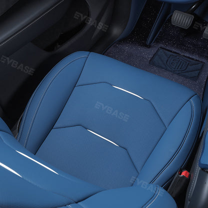 Tesla Model 3 Y Seat Covers NAPPA Leather All-Inclusive Breathable Seat Protector All Set Teal Blue