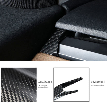 Tesla Model Y 3 Carbon Fiber Interior Accessories Dashboard Side Cover