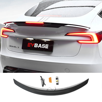 EVBASE Tesla Model 3 Y Spoiler Wing Rear Diffuser ABS Splitter With Brake Light Inspired By B-2 Spirit