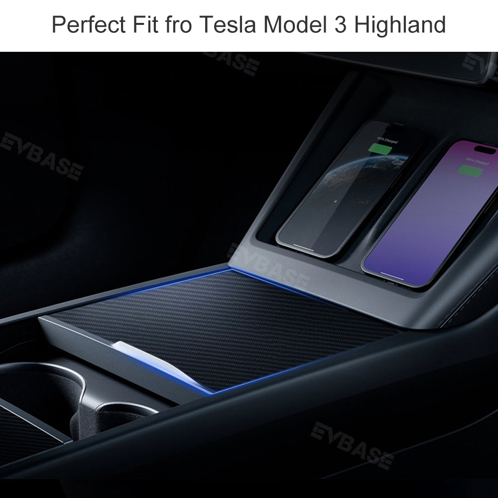 Model 3 Highland Real Carbon Fiber Center Console Sticker Protector Tesla Interior Accessories EVBASE