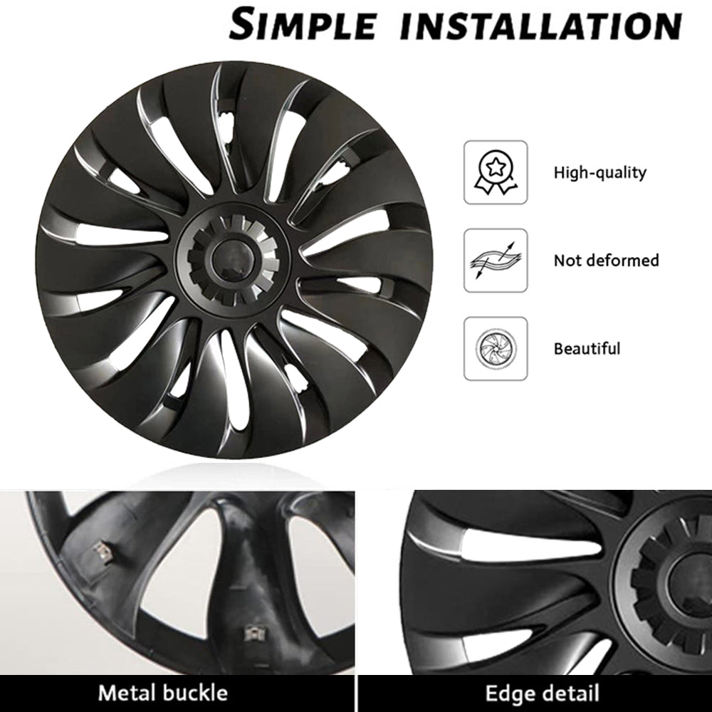 4PCS New Tesla Model Y Wheel  cap Überturbine Wheel Covers 19inch Model Y Gemini Wheel Cover Matte