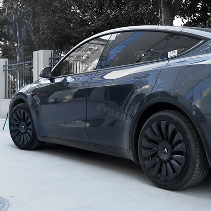 Model Y Überturbine Wheels Covers 19inch Carbon Fiber Texture for Tesla Gemini Wheels Exterior Accessories