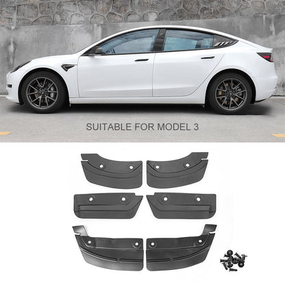 Tesla Model 3 Y Mud Flaps Upgraded Flexible No Drilling/Tape Splash Guards Fenders 6pcs