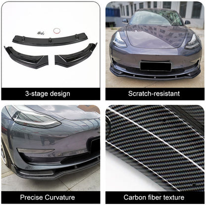 Tesla Model Y 3 Front Bumper Lip Splitter ABS Sport Body Kits Spoiler Front Fascia Style 3