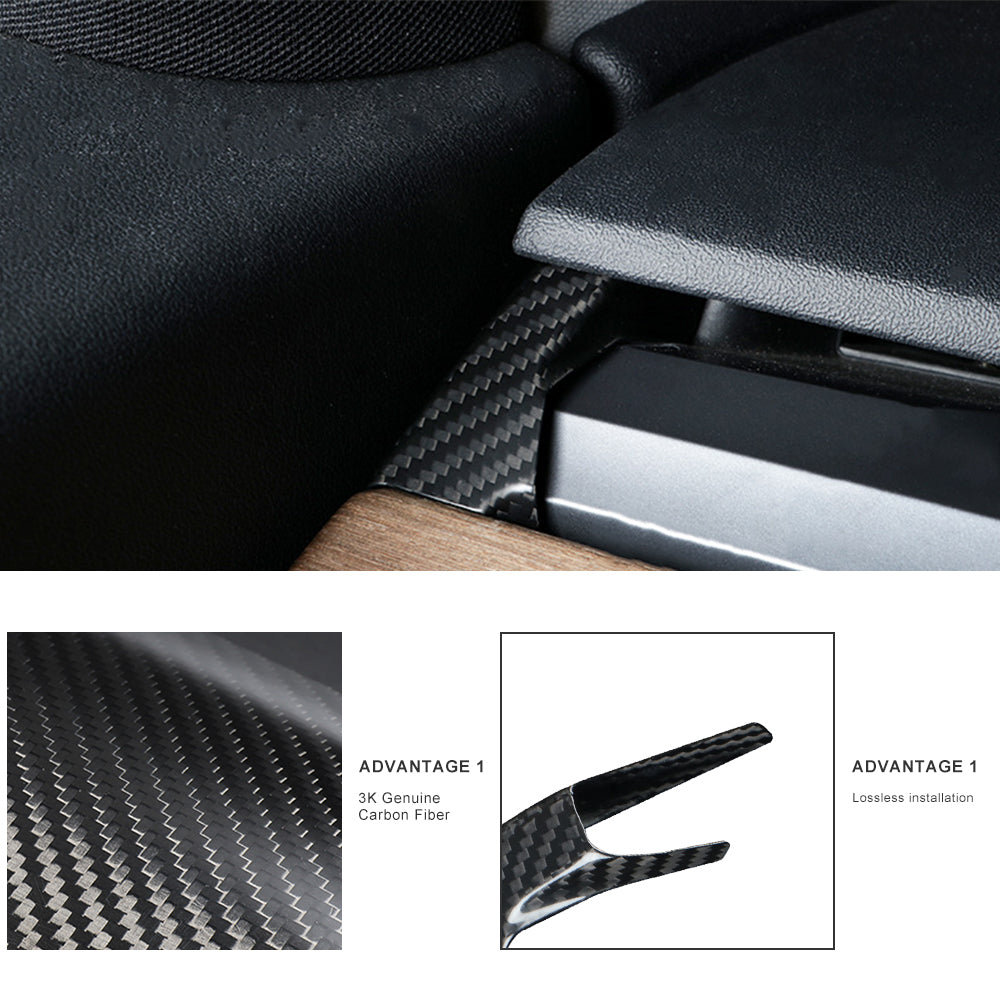 Tesla Dashboard Side Cover Model 3 Y Real Carbon Fiber Tesla Interior Accessories