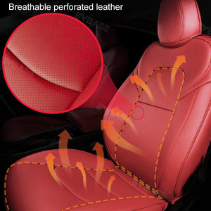 Custom Seat Covers Luxury NAPPA Litchi Vegan Leather Breathable Cushion For Tesla Model Y 3