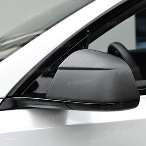 Tesla Model Y Side Mirror Covers Real Carbon Fiber Trim Overlays Protective Cover Rearview Caps Inspired By Model Y Juniper