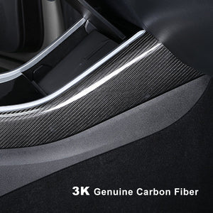 Real Carbon Fiber Center Console Side Covers For Tesla Model 3 Y Decoration Wrap Cover