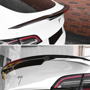Tesla Model 3 Y Spoiler Wing ABS Rear Trunk Lid Diffuser Splitter Inspired By B-2 Spirit | EVBASE