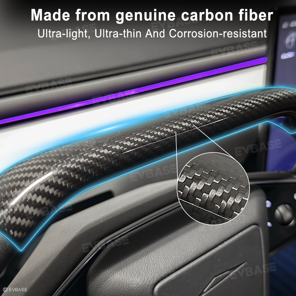 Tesla Cybertruck Steering Wheel Covers Real Carbon Fiber Upper Lower Overlays Trims