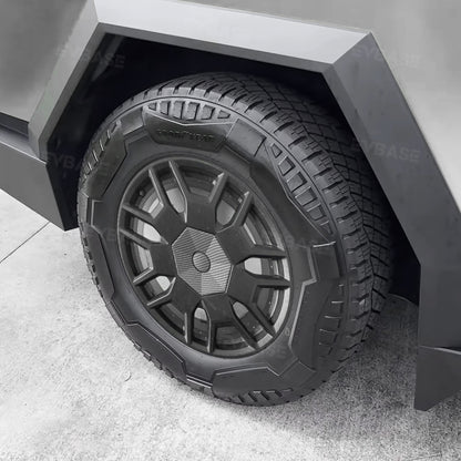 Tesla Cybertruck Wheel Center Caps ABS Wheel Rim Caps Lug Nut Covers Set (Carbon Fiber Texture)