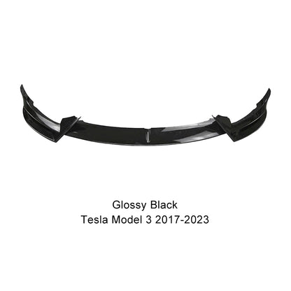 Tesla Model 3 Front Bumper Lip Spoiler V Style Splitter ABS Body Kit