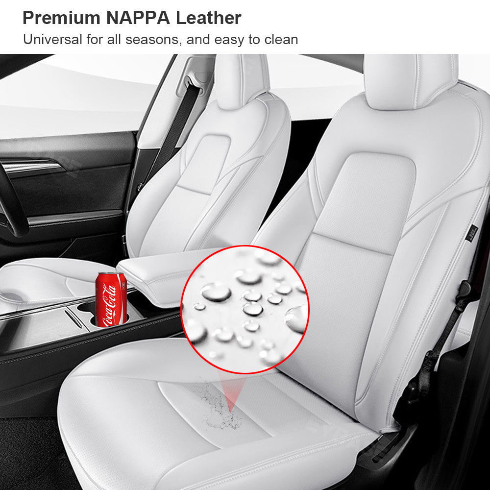 EVBASE Custom Seat Covers NAPPA Leather Interior Accessories For Tesla Model 3/Y