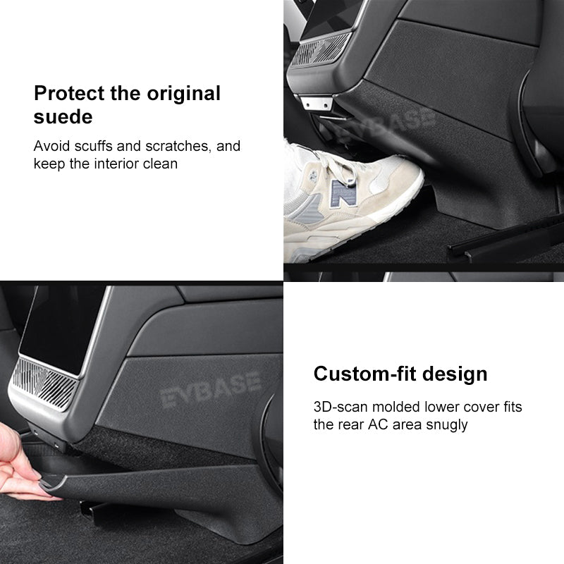 Tesla Model 3 Highland Rear Anti-Kick Lower Cover Air Vent Guard Pedal Center Console Panel Protector