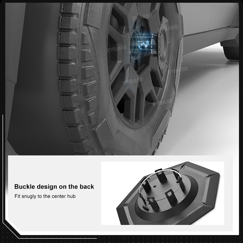 Upgrade Cybertruck Center Wheel Caps Heptagon Hub Covers Lug Nut Covers Tesla Accessories EVBASE