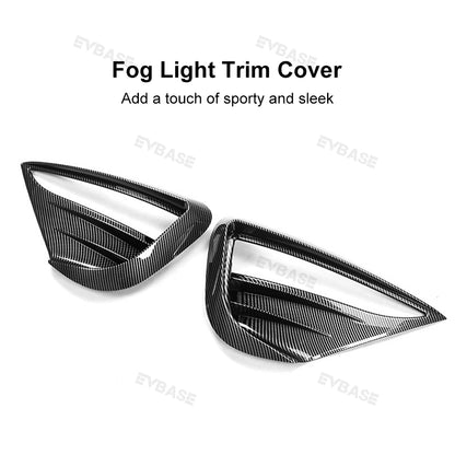 Tesla Model Y Fog Light Trim Cover ABS Front Fog Lamp Frame Protection Cover