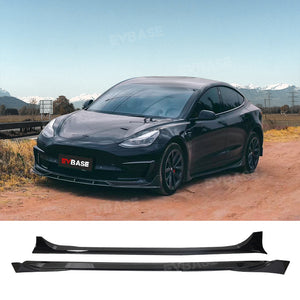 Tesla Model Y 3 Side Skirts Splitter Lip ABS Body Kit Extensions Diffuser Panel Pair F Style