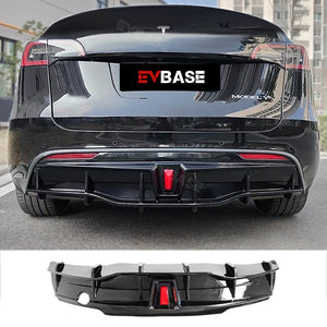 Tesla Model 3 Y Rear Diffuser Bumper Lip ABS Spoiler Splitter Guard Protector With LED Lights