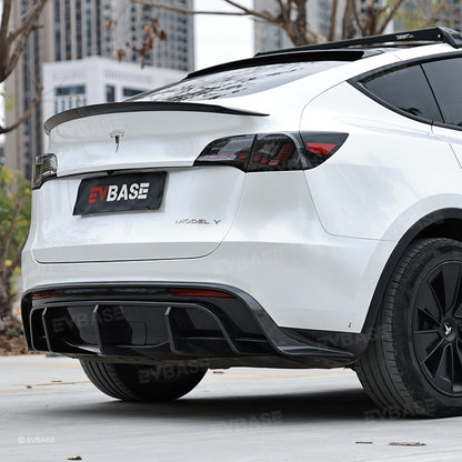 Tesla Model Y Rear Bumper Lip Wing Diffuser Replacement Splitter Spoiler ABS Body Kit Black Warrior Style