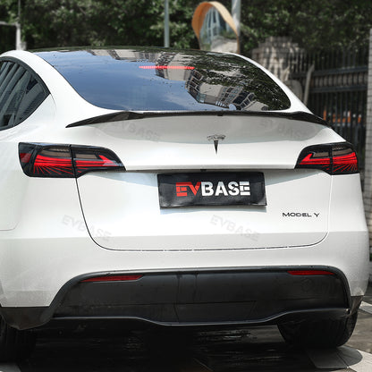 EVBASE Tesla Model Y Spoiler Real Carbon fiber Rear Trunk Lid Big Sport Spoiler Wing Glossy