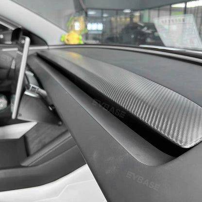 EVBASE Real Carbon Fiber Tesla Dashboard Front Door Cover Trim For Model 3 Y