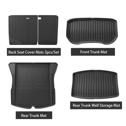 Model 3 Highland Trunk Mat Cargo Liner Back Seat Cover Tesla Interior Accessories 4PCS Set EVBASE