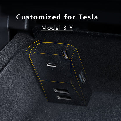 Tesla Model 3 Y Glove Box USB Hub Cybertruck Style 4-in-1 USB Hub Tesla Docking Station