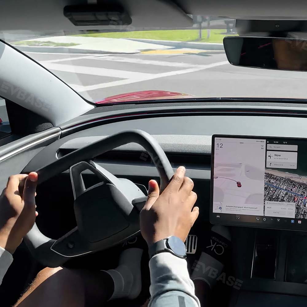 New Model 3 Highland Yoke Steering Wheel Inspired by Tesla Model X/S Yoke Style EVBASE