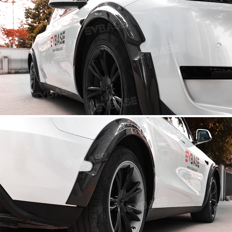 Tesla Model Y Fender Flares Wide Body Wheel Arches Extensions Edge Trim Protector With Radar Cutout