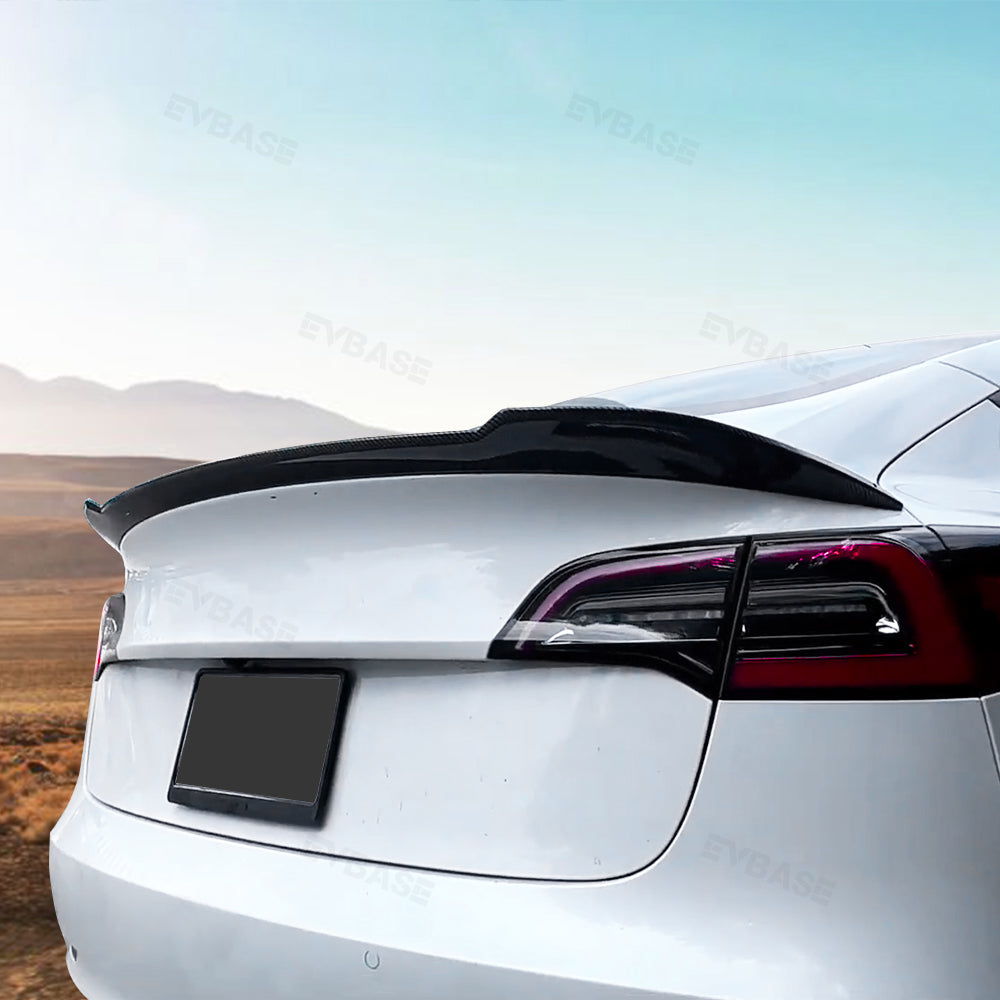 EVBASE Tesla Model 3/Y Spoiler Wing ABS Rear Trunk Lid Splitter