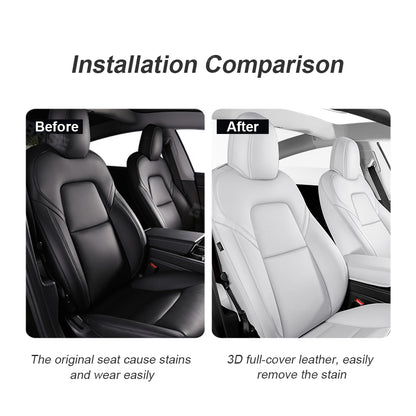 Tesla Model 3 Highland Custom Seat Covers NAPPA Leather Interior Accessories EVBASE