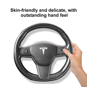 EVbase Model 3 Y Steering Wheel Trim Cover ABS Tesla Interior Accessories Carbon Fiber Style