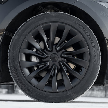 Tesla Model 3 Highland Wheel Covers 18 Inch Hubcaps Sport Wheel Caps Rim Covers 4PCS Nova Style Silver & Black