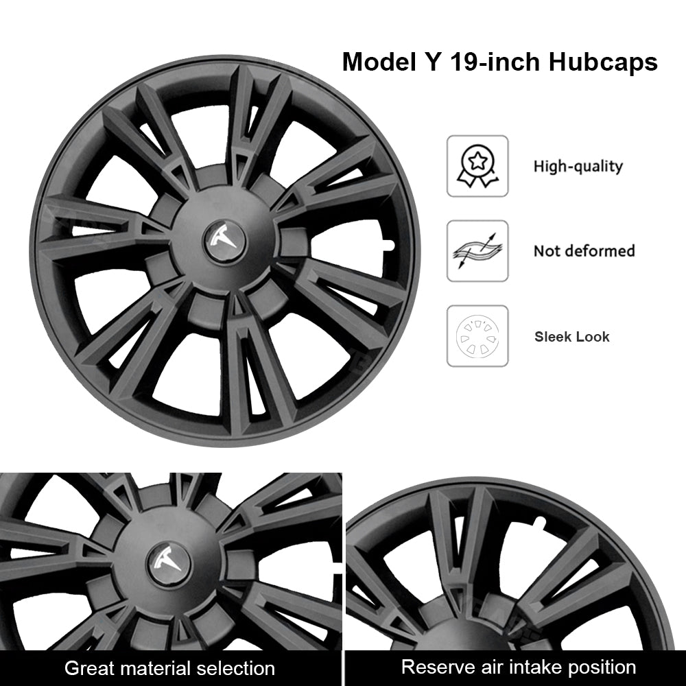 50%OFF - EVBASE Model Y Wheel Covers 19 Inch Tesla Hub Caps Cyber Style 4PCS