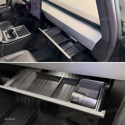 Tesla Cybertruck Glove Box Organizer Tray Storage Box With Rubber Mat EVBASE