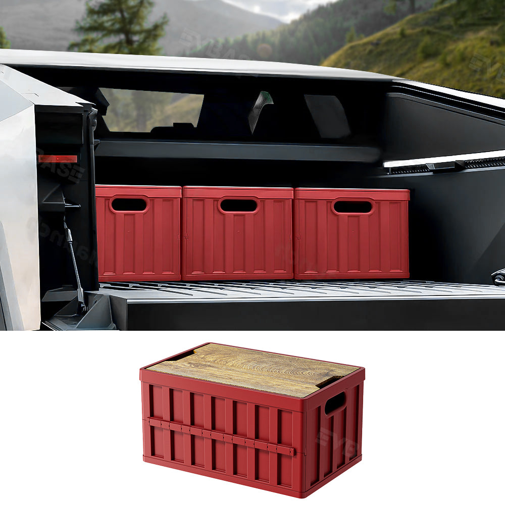 EVBASE Trunk Storage Box Camping Folding Vault Cargo Bins for Tesla Cybertruck