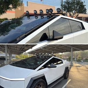 Tesla Cybertruck Rooftop Platform  Rack Exterior Accessories With Spotlight Headlight Lighting Bar EVBASE