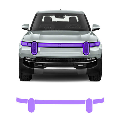 Rivian R1T Headlights TPU PPF Paint Protection Film Purple / Smoke Tint Waterproof Shield Guard Pre-Cut Transparent Film Kit