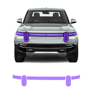 Rivian R1T Headlights TPU Protection Film Purple / Smoke Tint Waterproof Shield Guard Pre-Cut Transparent Film Kit