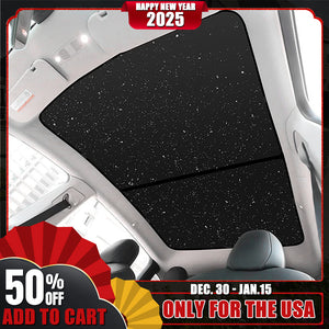 50%OFF - EVBASE Tesla Model Y Starry Sky Sunroof Sunshade with Silver Coated Cloth