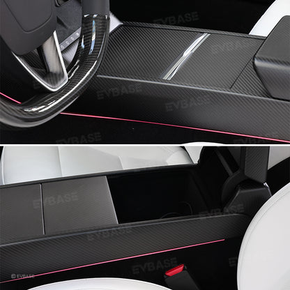 Tesla Model Y Juinper Real Carbon Fiber Upgrade Kit Full Interior Protection Cover Trim Overlay