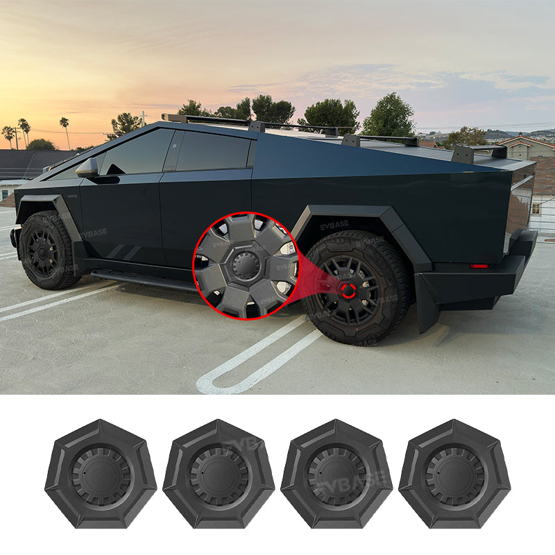 Upgrade Cybertruck Center Wheel Caps Heptagon Hub Covers Lug Nut Covers Tesla Accessories EVBASE