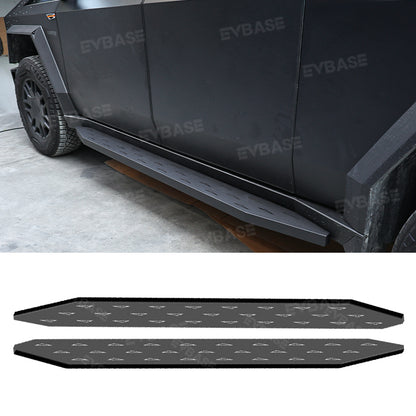 Upgrade Tesla Cybertruck Running Boards Side Steps Nerf Bars Exterior Brackets EVBASE With Triangle Logo