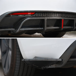 Tesla Model 3 Highland Rear Diffuser Bumper Lip ABS Spoiler Splitter Replacement With Brake Light