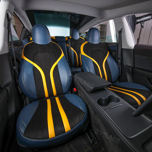 Tesla Model 3 Y Seat Covers All-Inclusive Seat Protector Full Set Black & Blue & Yellow